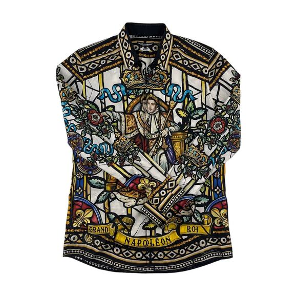 Dolce & Gabbana - Martini Shirt with Napoleon Print in Multicolor - Picture 1 of 4